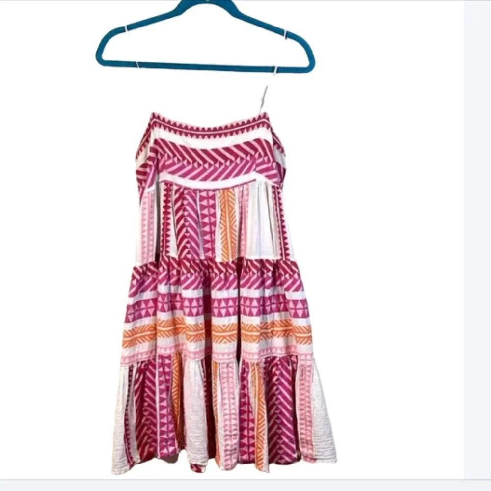 ANTHROPOLOGIE Devotion twins Embroidered Square-Neck Mini Dress size Medium - Picture 8 of 8